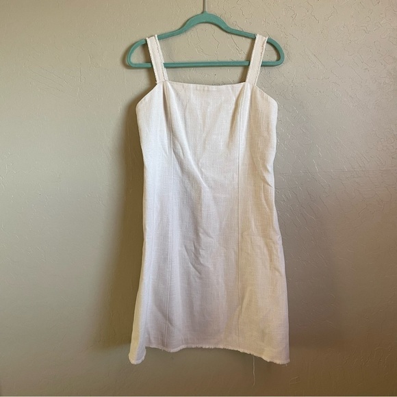 W‎ by Worth White Cotton Square Neck Dress - Picture 3 of 8
